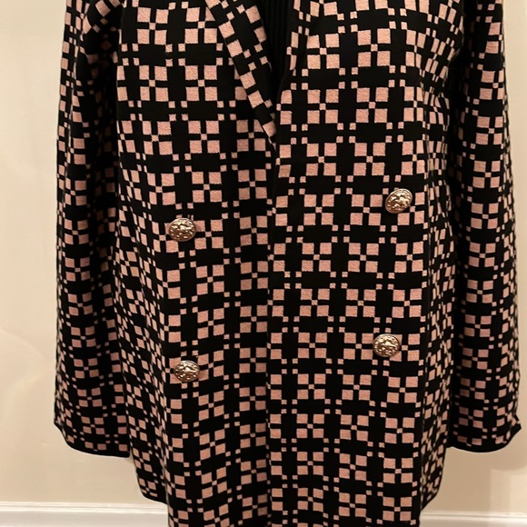 New Anne Klein Black & beige checkered Sweater/Jacket - Picture 3 of 6